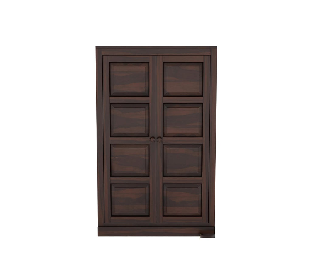 Mamon Wood Decor 2 Door Wardrobe with 2 shelves & hanging space – Ford - Walnut