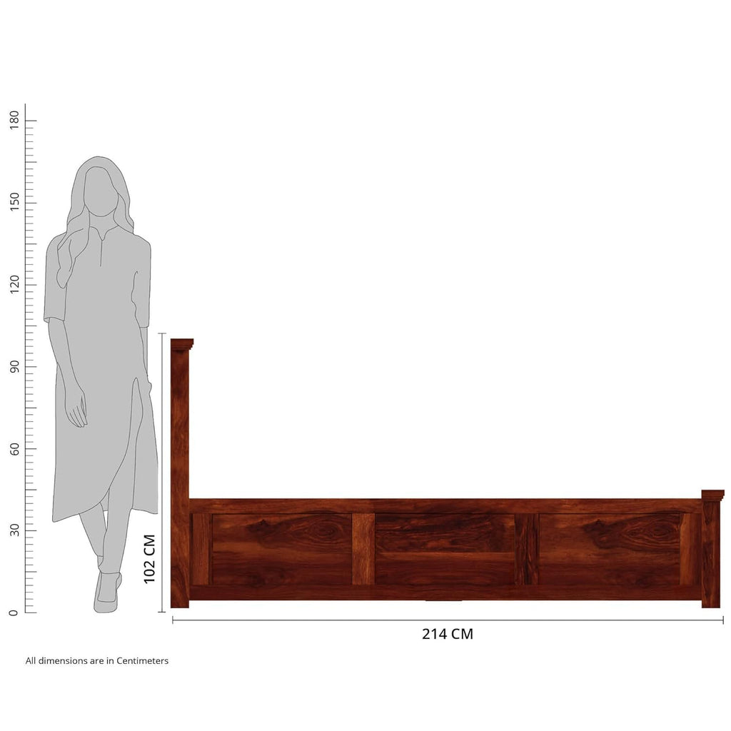 Ambica Woodmart Sheesham wood bed in brown finish, photo 4