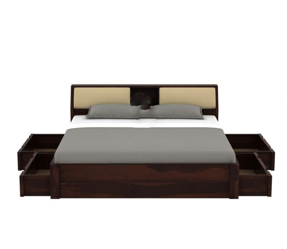 Dark Walnut | Ambica Woodmart Sheesham wood bed, dark walnut, photo 22