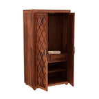 Mamon Wood Decor 2 Door Wardrobe with 2 drawers, 3 shelves & hanging - Honey