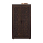 Mamon Wood Decor 2 Door Wardrobe with 2 drawers, 3 shelves & hanging - Walnut