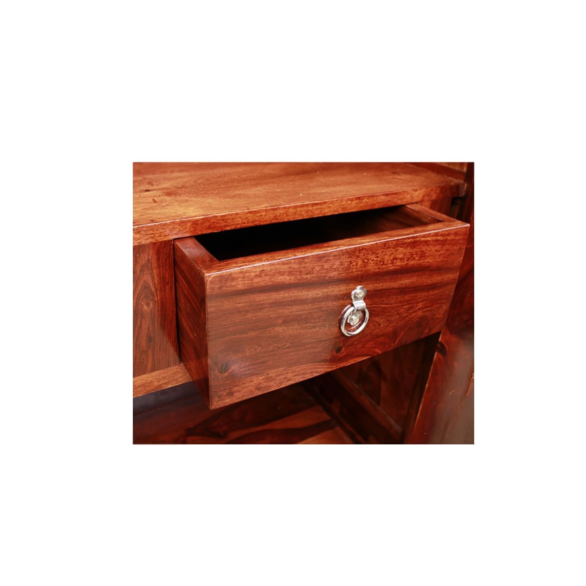 Ambica Woodmart Sheesham wood wardrobe in natural honey finish, photo 6