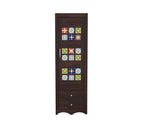 Mamon Wood Decor 1 Door Wardrobe with 2 drawers, 2 shelves & hanging - Walnut