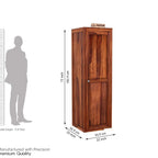 Mamon Wood Decor Sheesham Wood Single Door Wardrobe with 5 Shelf