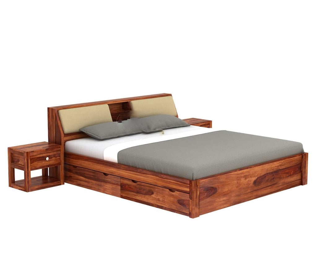 Natural | Ambica Woodmart Sheesham wood bed, natural, photo 27