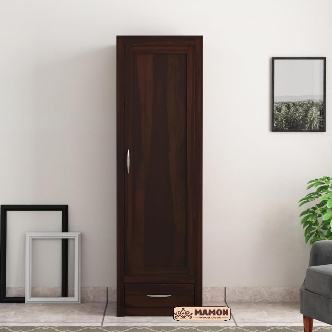 Mamon Wood Decor Woodcrony Solid Sheesham Wood Single Door Wardrobe