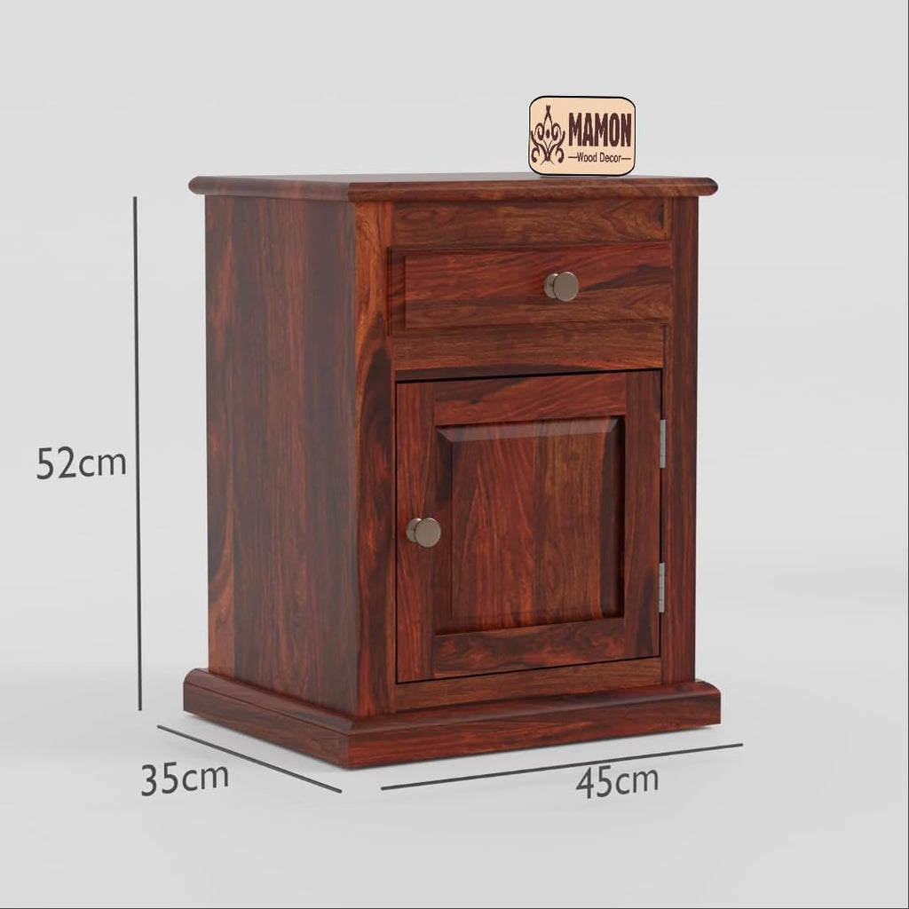 Mamon Wood Decor Sheesham Wood Bedside Table – Design 8
