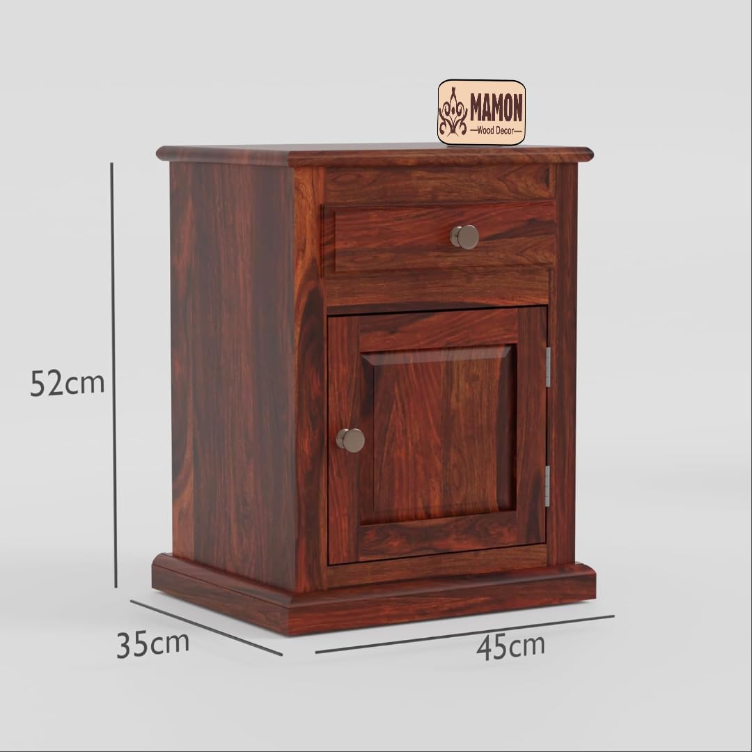 Mamon Wood Decor Sheesham Wood Bedside Table – Design 8