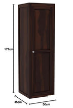 Mamon Wood Decor Single Door Wardrobe with 5 open shelves – Allen - Walnut
