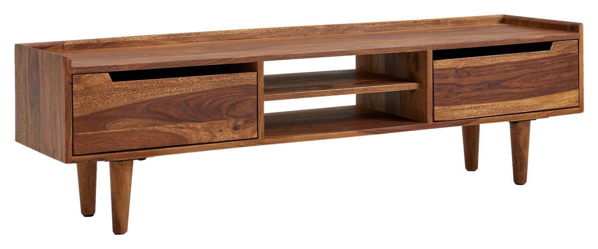 Mamon Wood Decor Sheesham Wood Modern TV Unit with Door and Shelf
