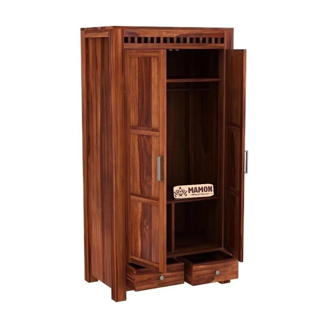 Mamon Wood Decor Sheesham Wood Wardrobe – Brown