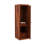 Mamon Wood Decor Single Door Wardrobe with 2 drawers, 2 shelves - Honey