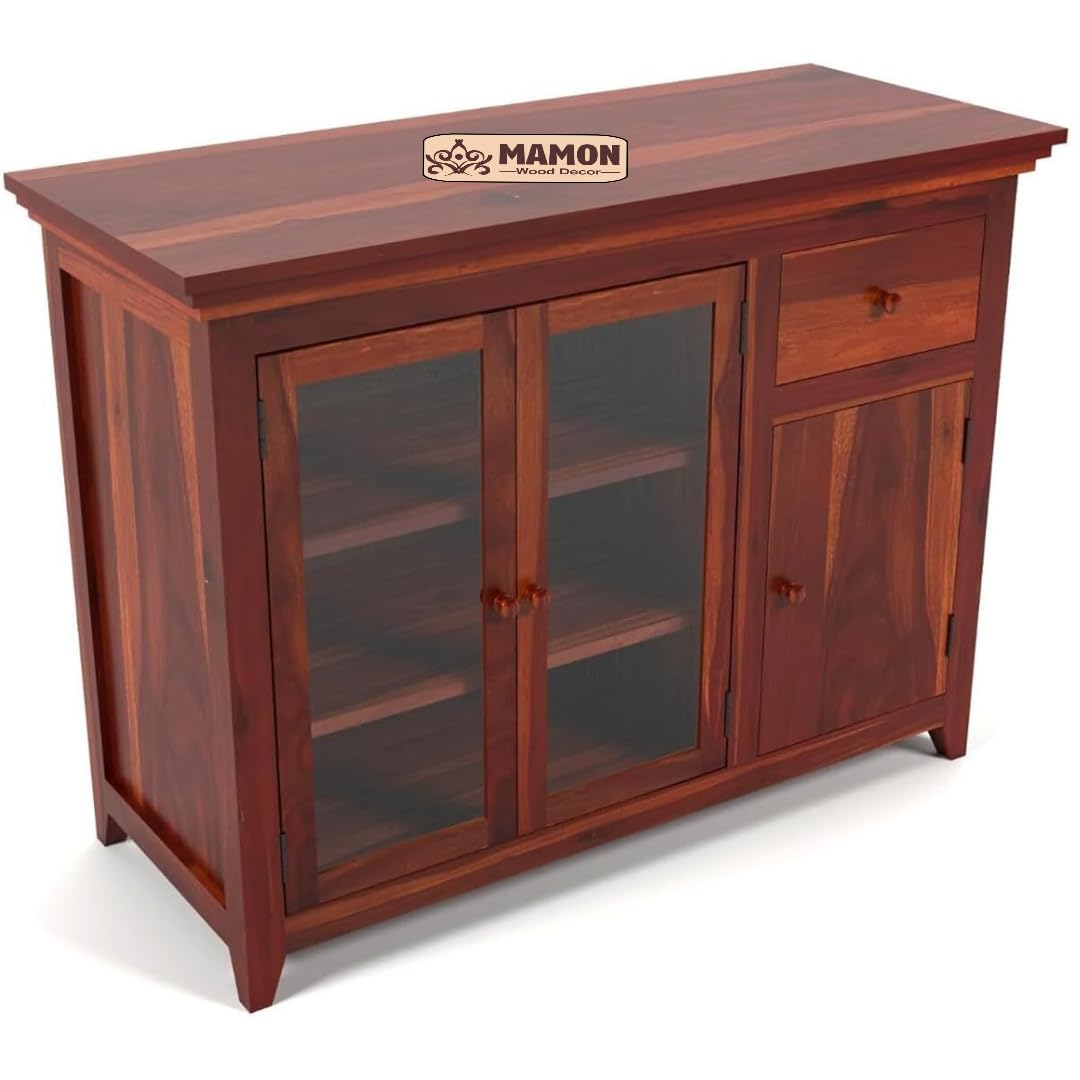 Mamon Wood Decor Sheesham Wood Sideboard – Brown Cherry