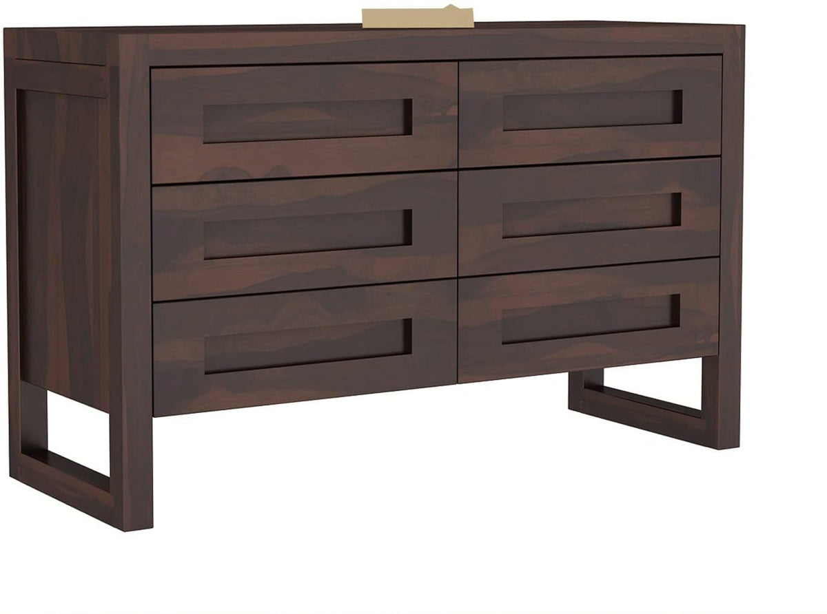 Ambica Woodmart Sheesham wood chest of drawers in dark walnut finish, photo 2