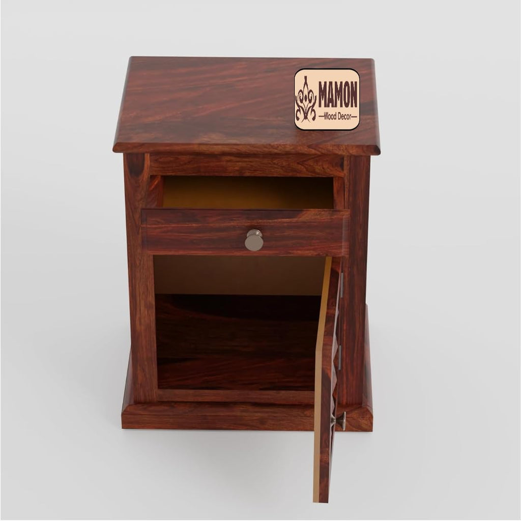 Mamon Wood Decor Sheesham Wood Bedside Table – Design 5