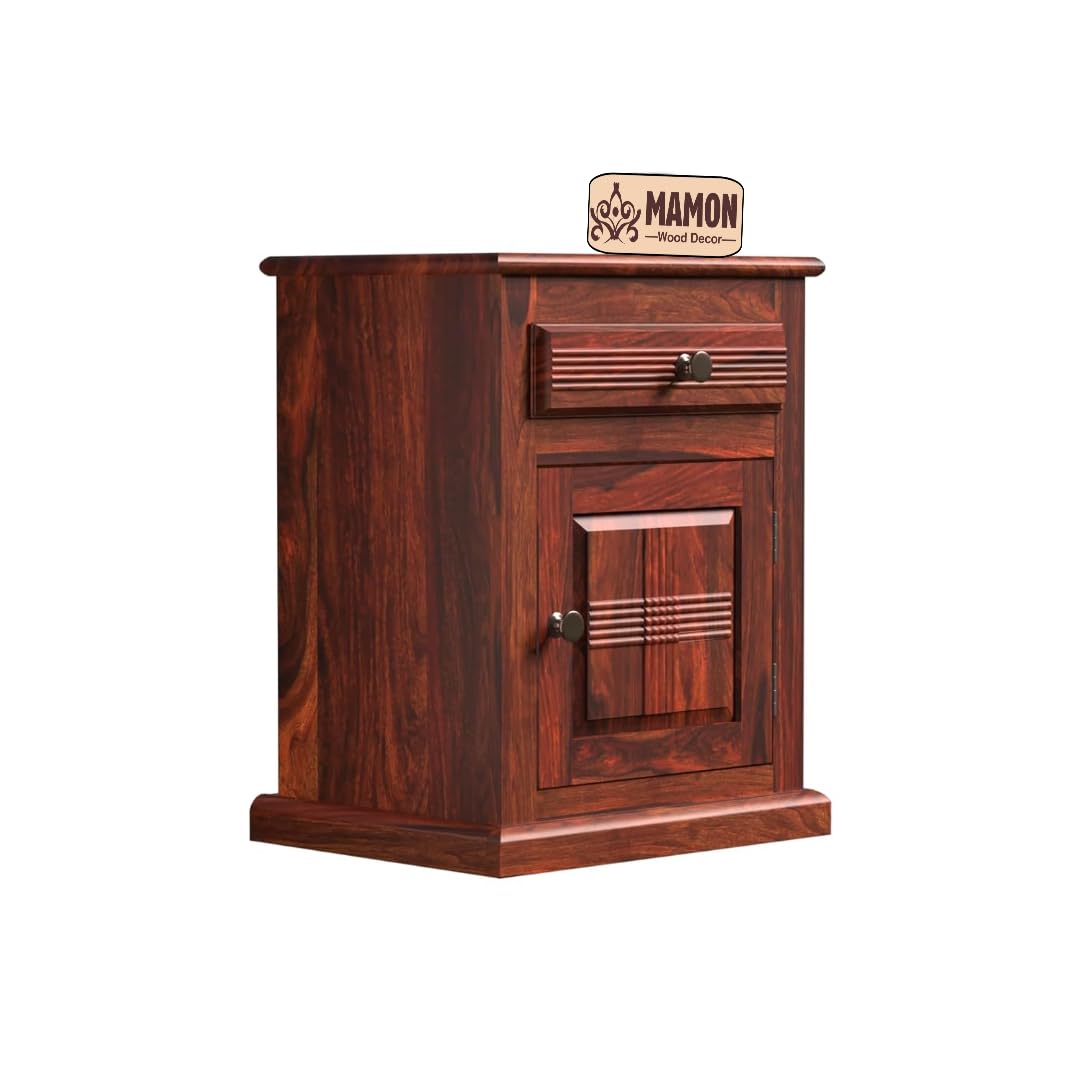 Mamon Wood Decor Sheesham Wood Bedside Table – Design 11