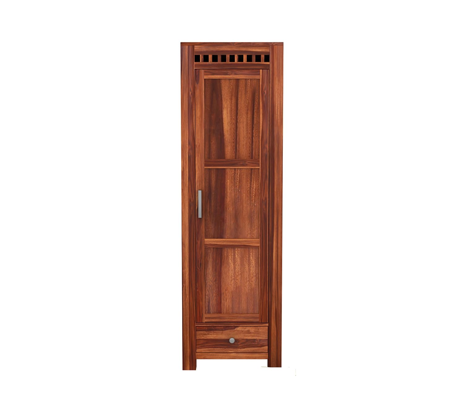 Mamon Wood Decor Wardrobe for Clothes with 1 Door & 1 drawer- Storage