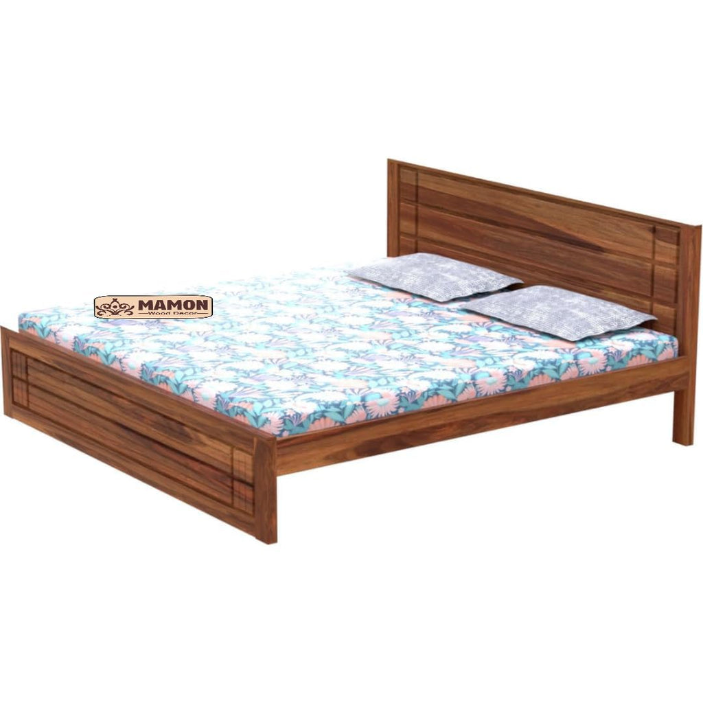 Mamon Wood Decor Solid Sheesham Wood Bed Without Storage – Queen Size
