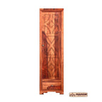 Mamon Wood Decor Single Door Wardrobe with 1 drawer & 4 shelves – Davis - Honey
