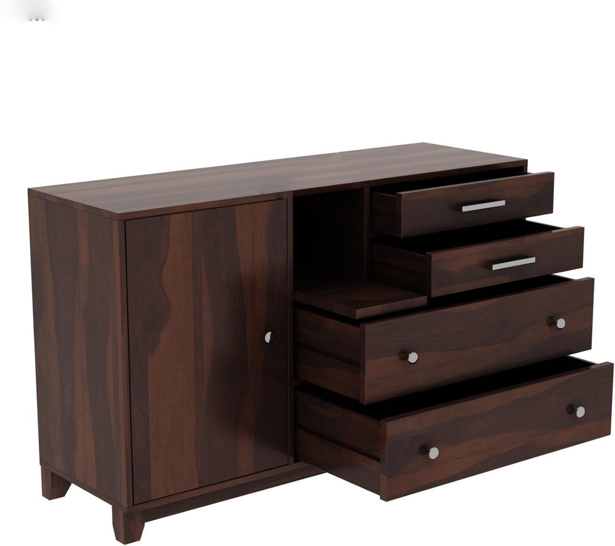 Ambica Woodmart Sheesham wood chest of drawers in walnut finish, photo 5