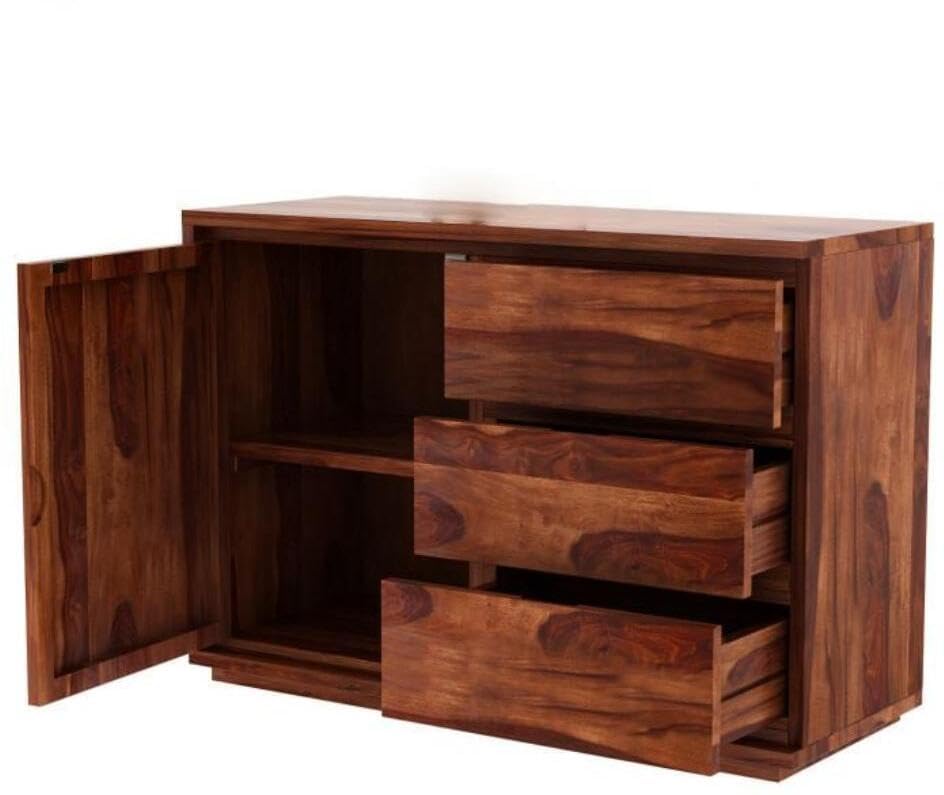 Ambica Woodmart Sheesham wood chest of drawers in honey finish, photo 4