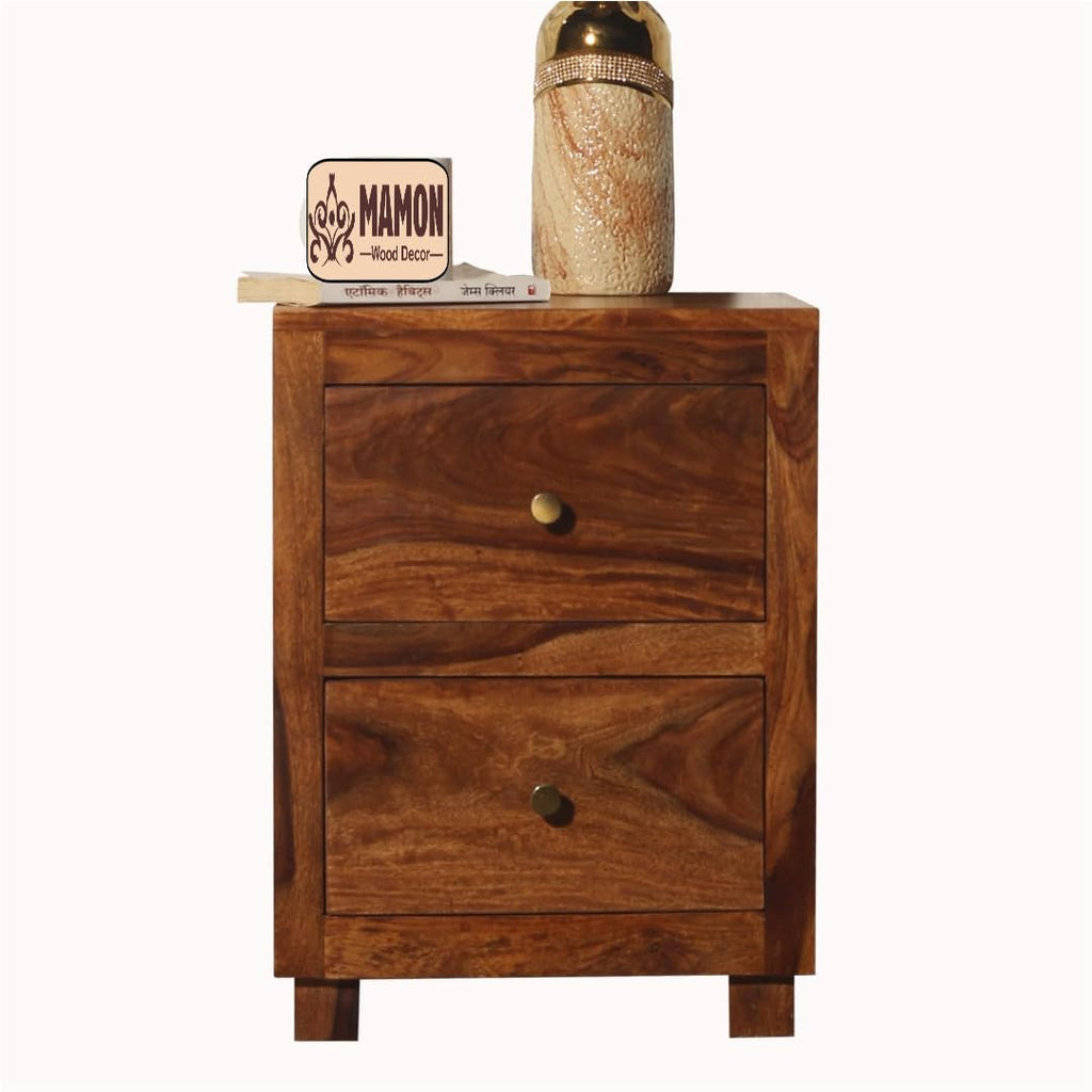 Mamon Wood Decor Sheesham Wood Bedside Table – Design 3