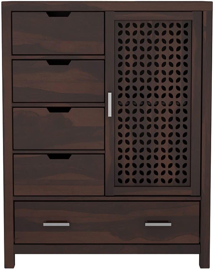 Ambica Woodmart Sheesham wood chest of drawers in walnut finish, photo 3