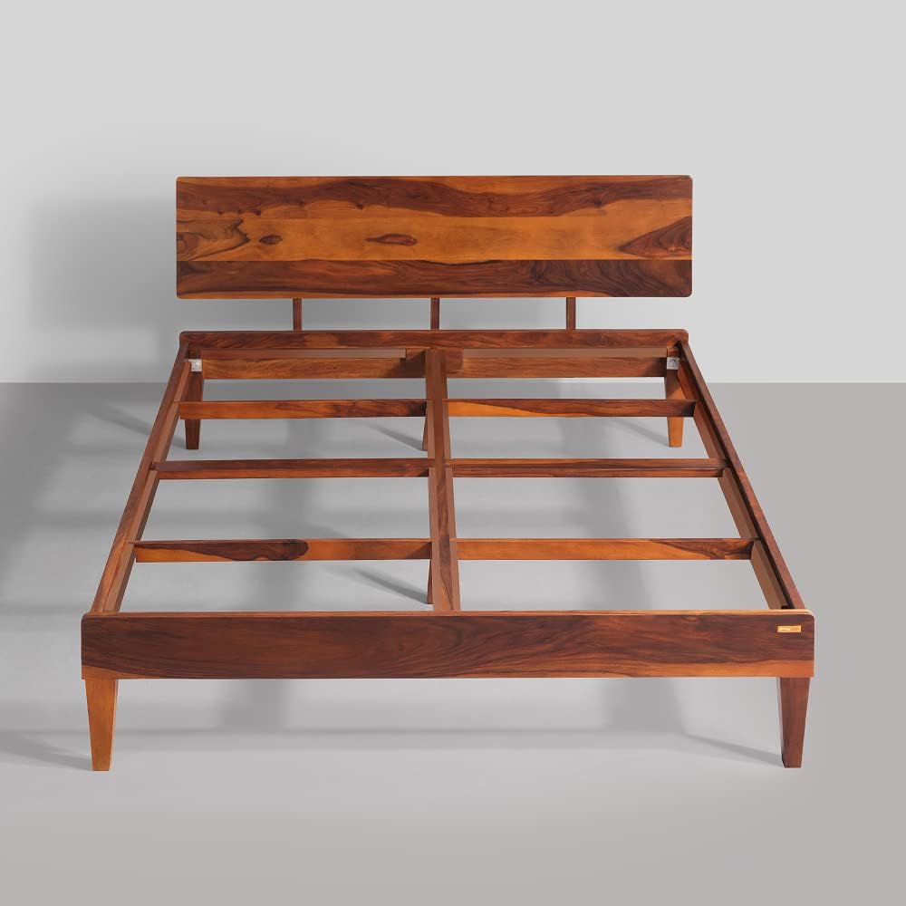 Ambica Woodmart Sheesham wood bed in brown finish, photo 2
