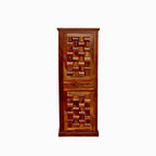 Mamon Wood Decor ‎Sheesham Wooden Niwar 2 Door – Brown