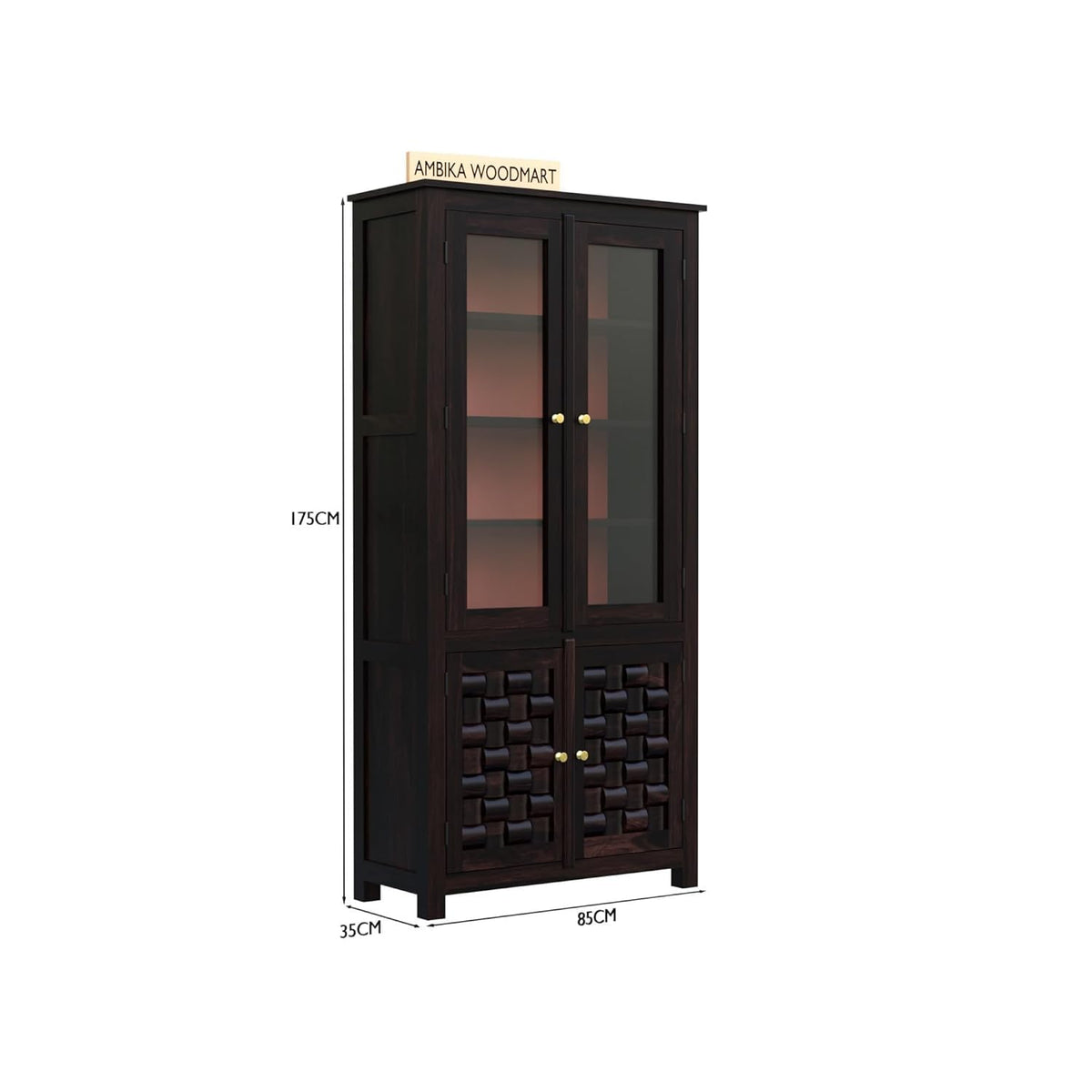 Ambica Woodmart Sheesham wood wardrobe in dark walnut finish, photo 2