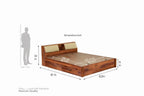 Natural | Ambica Woodmart Sheesham wood bed, natural, photo 3