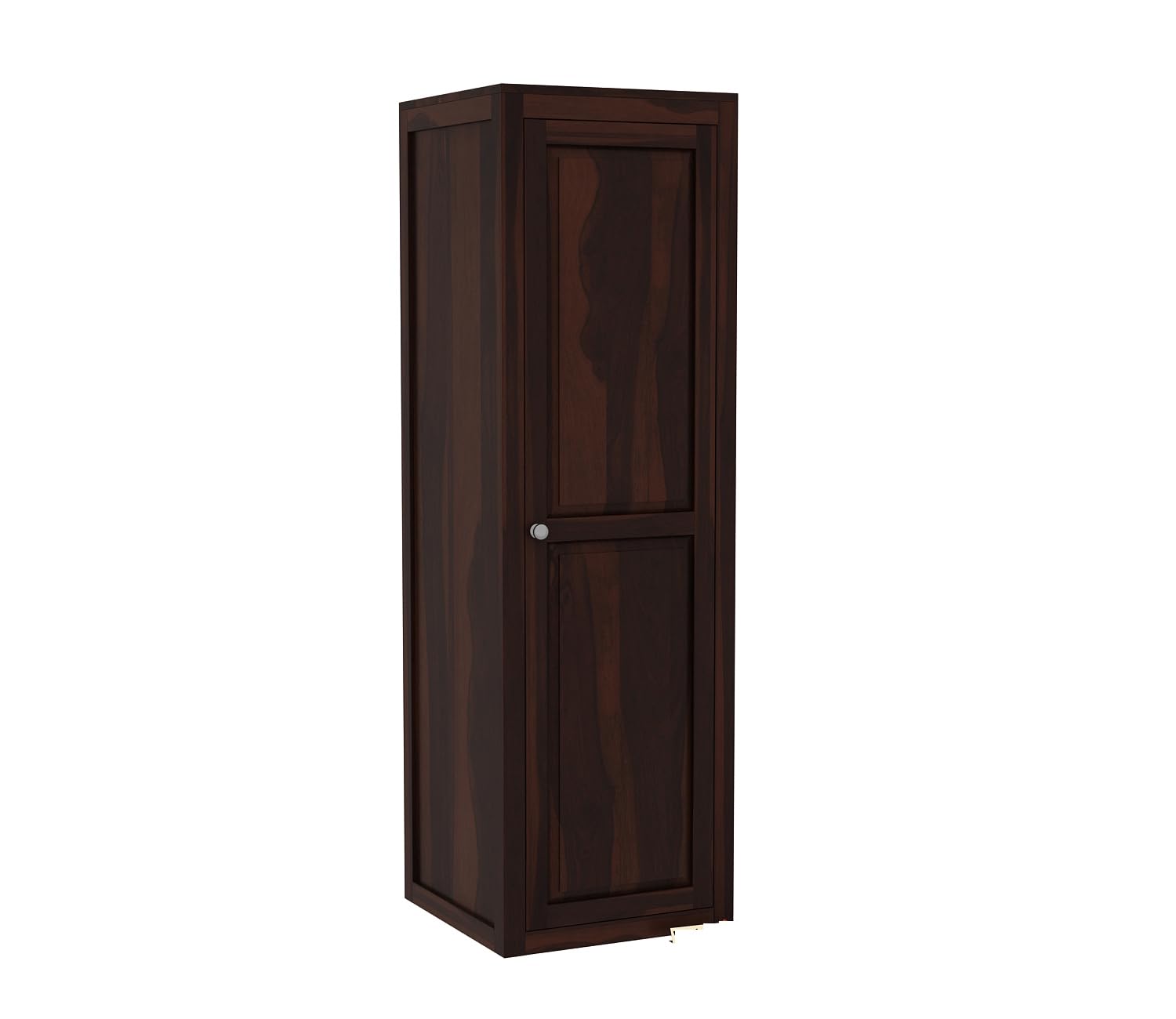 Mamon Wood Decor Single Door Wardrobe with 5 open shelves – Adam - Walnut