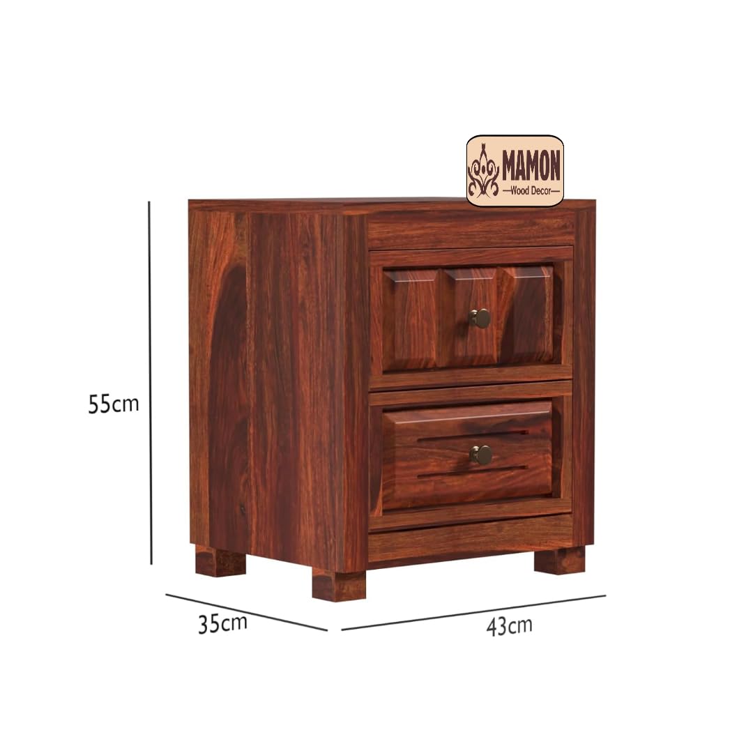 Mamon Wood Decor Sheesham Wood Bedside Table – Design 12