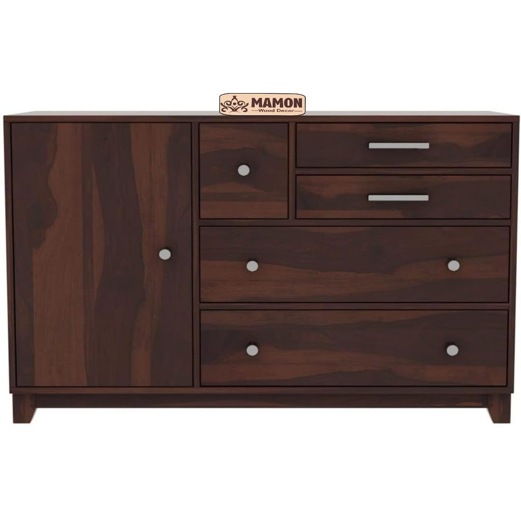 Mamon Wood Decor Sheesham Wood Cupboard, 4 Drawer Wardrobe, Almirah