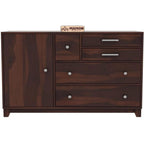 Mamon Wood Decor Sheesham Wood Cupboard, 4 Drawer Wardrobe, Almirah