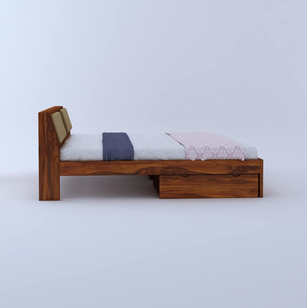 Ambica Woodmart Sheesham wood bed in brown finish, photo 2