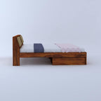 Ambica Woodmart Sheesham wood bed in brown finish, photo 2