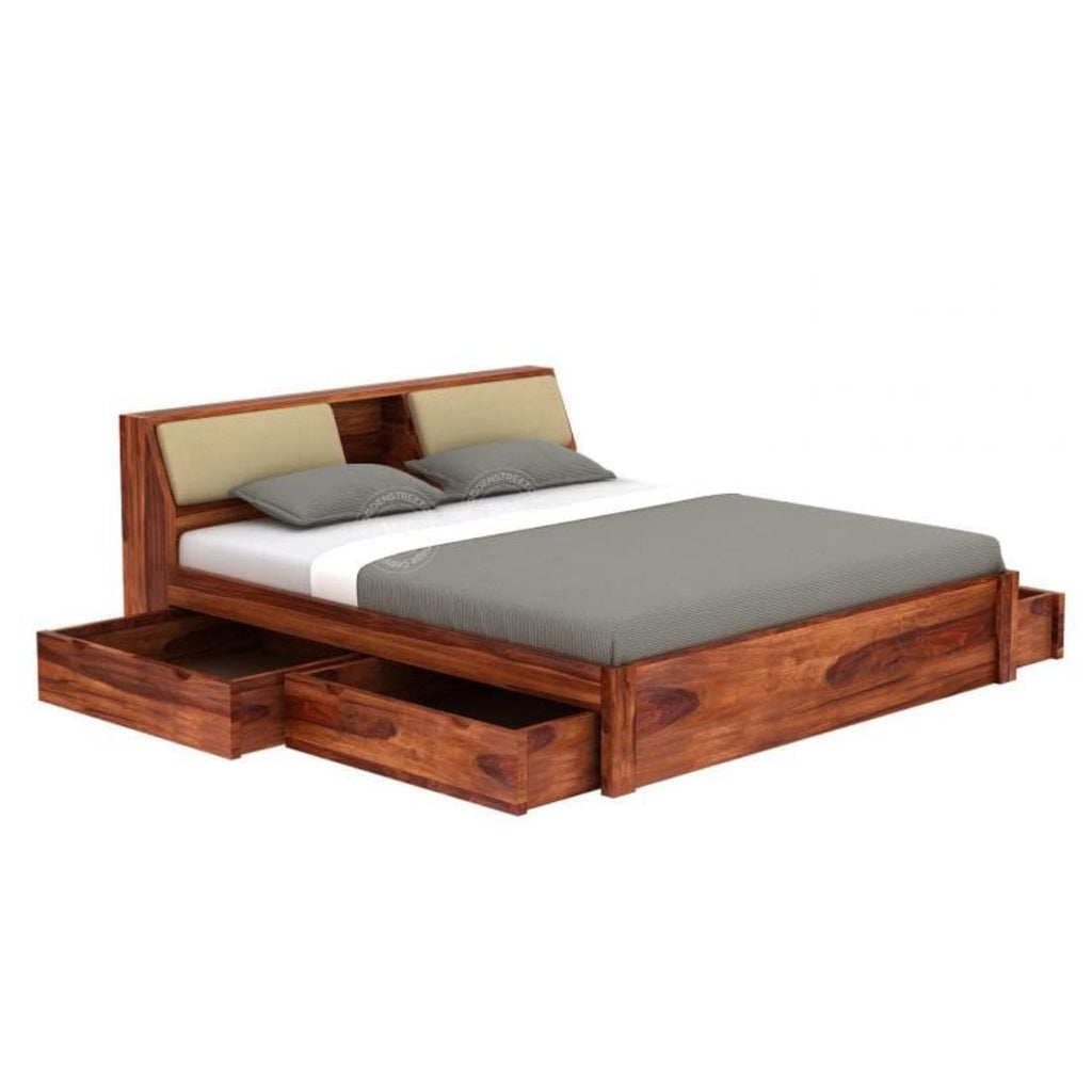 Natural | Ambica Woodmart Sheesham wood bed, natural, photo 7