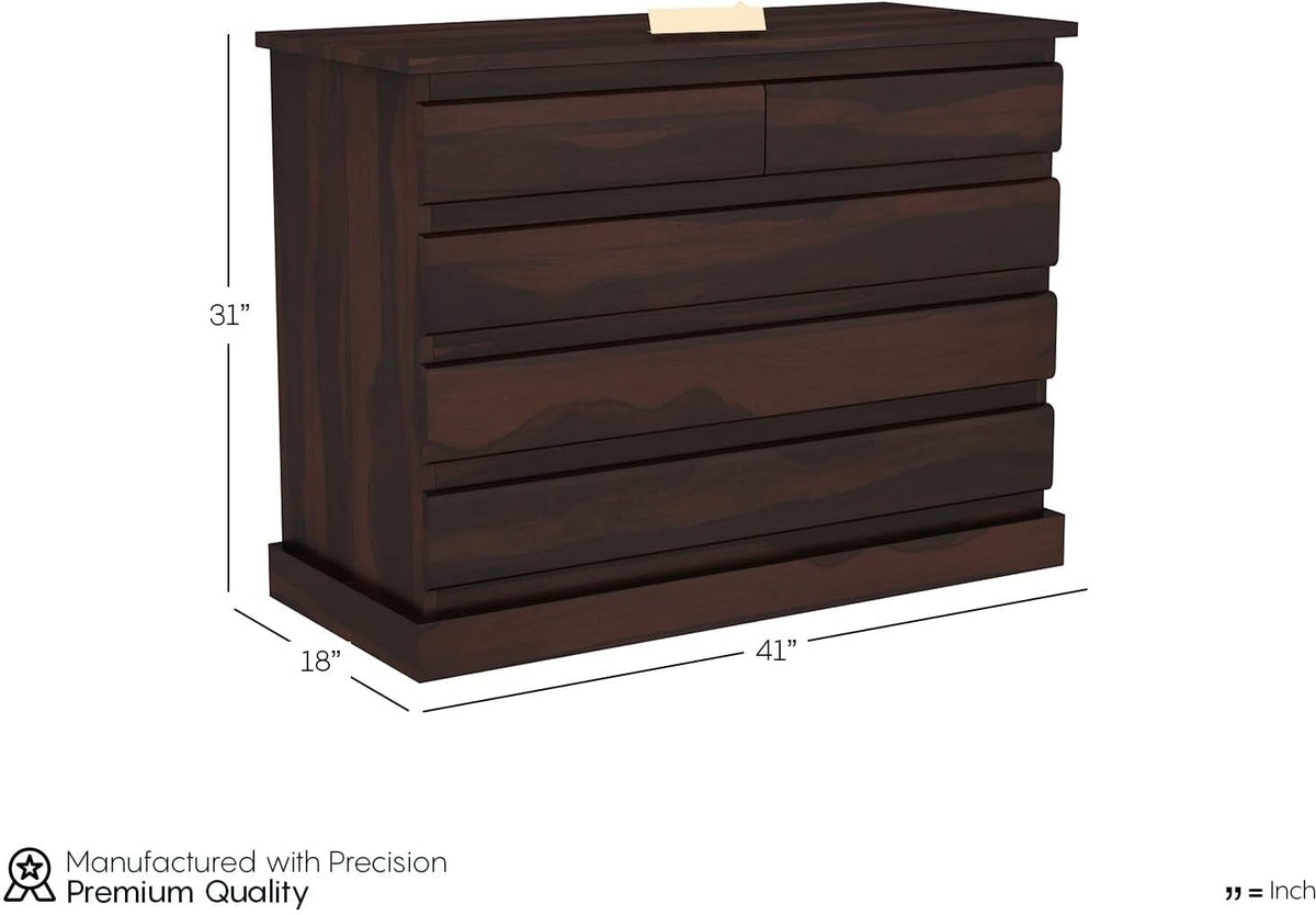 Walnut | Ambica Woodmart Sheesham wood chest of drawers, walnut, photo 7
