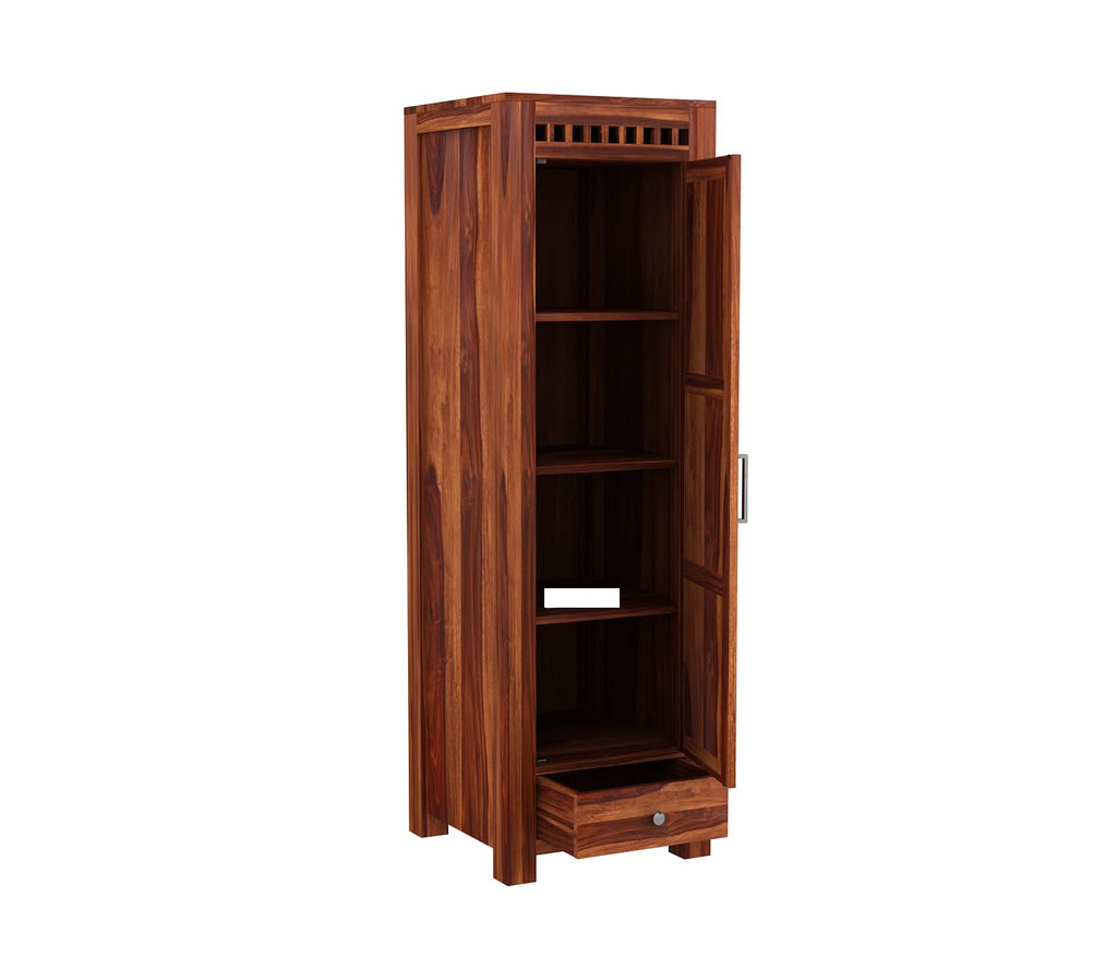 Mamon Wood Decor Wardrobe for Clothes with 1 Door & 1 drawer- Storage