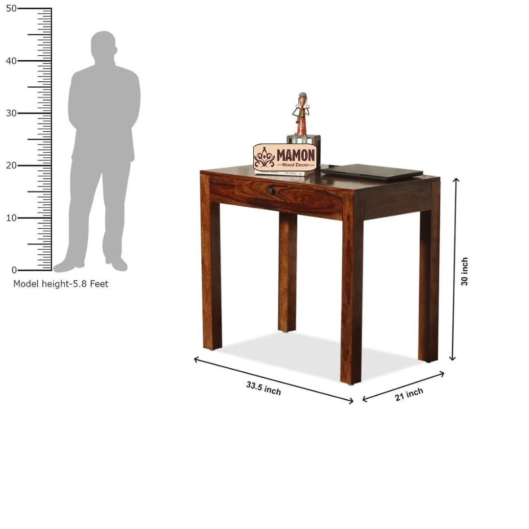 Mamon Wood Decor Solid Sheesham Wood Study Table with Drawer
