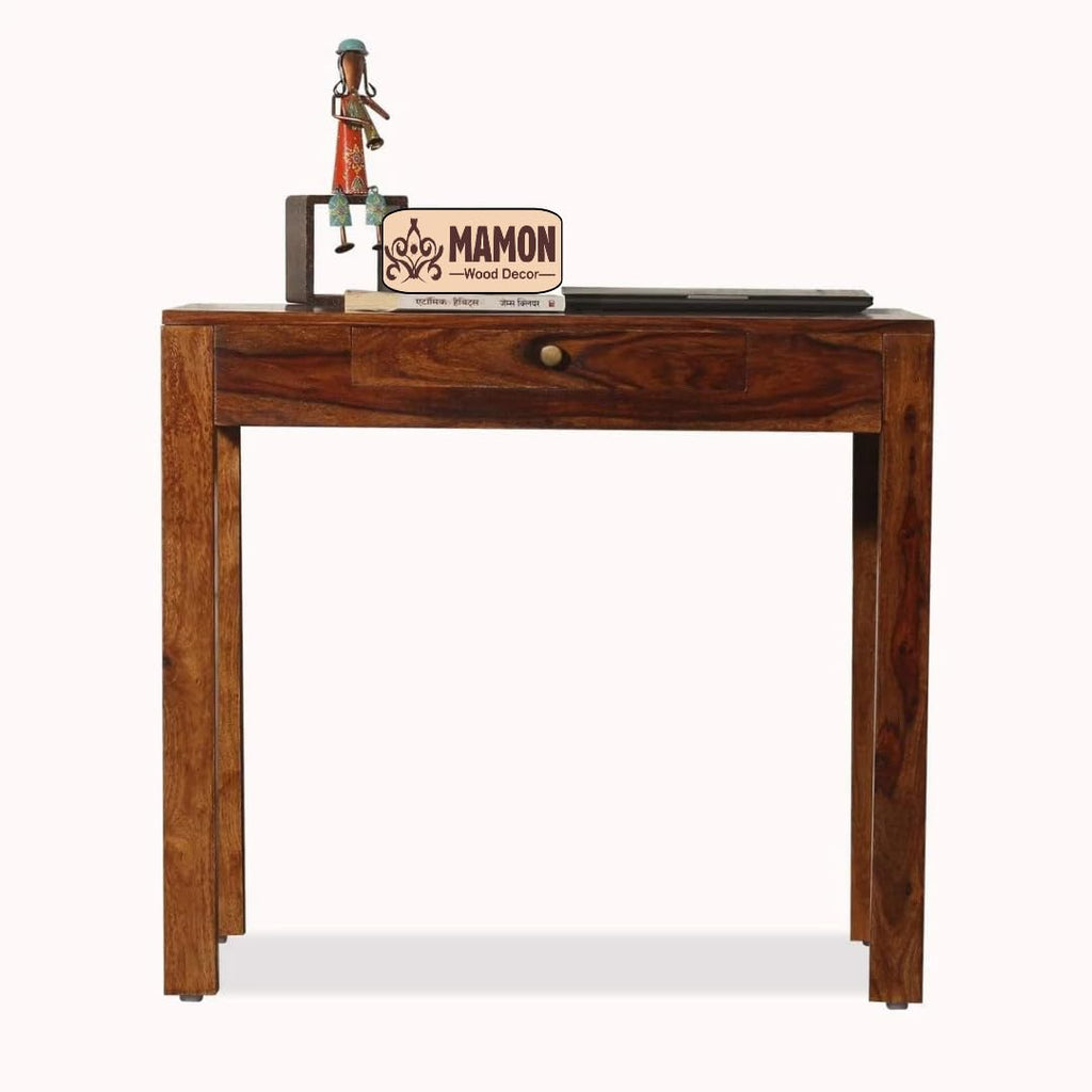 Mamon Wood Decor Solid Sheesham Wood Study Table with Drawer