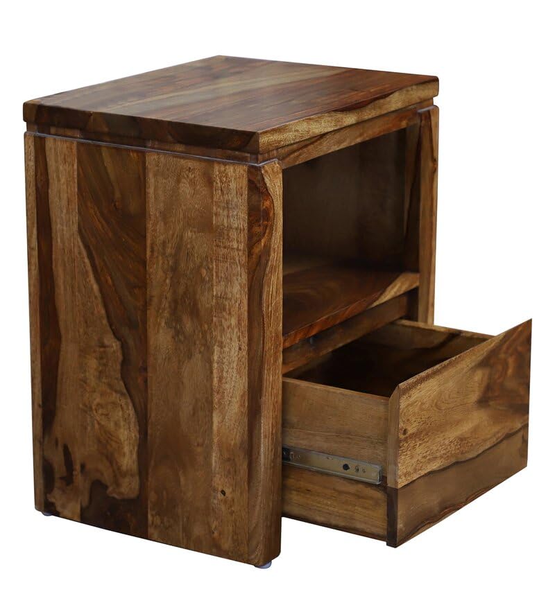 Mamon Wood Decor Sheesham Wood Bedside Table – Design 14