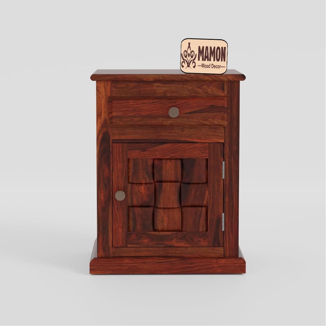 Mamon Wood Decor Sheesham Wood Bedside Table – Design 10