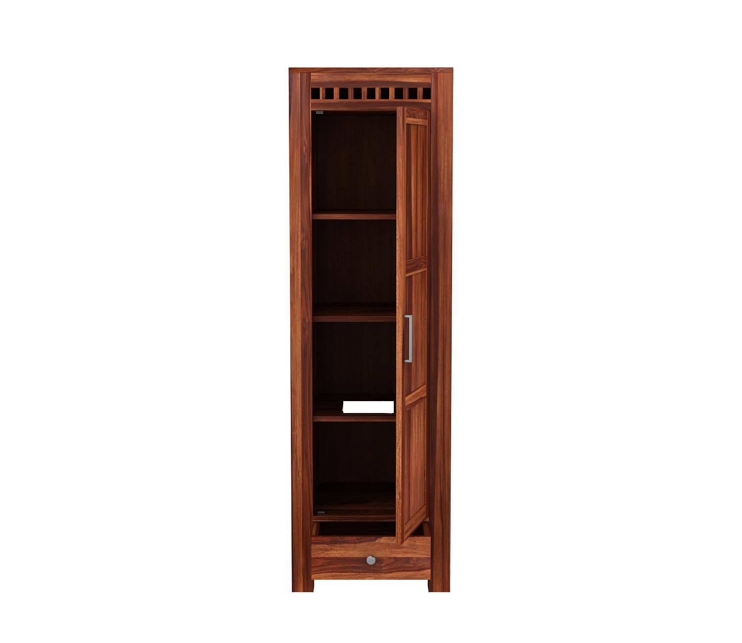 Mamon Wood Decor Wardrobe for Clothes with 1 Door & 1 drawer- Storage