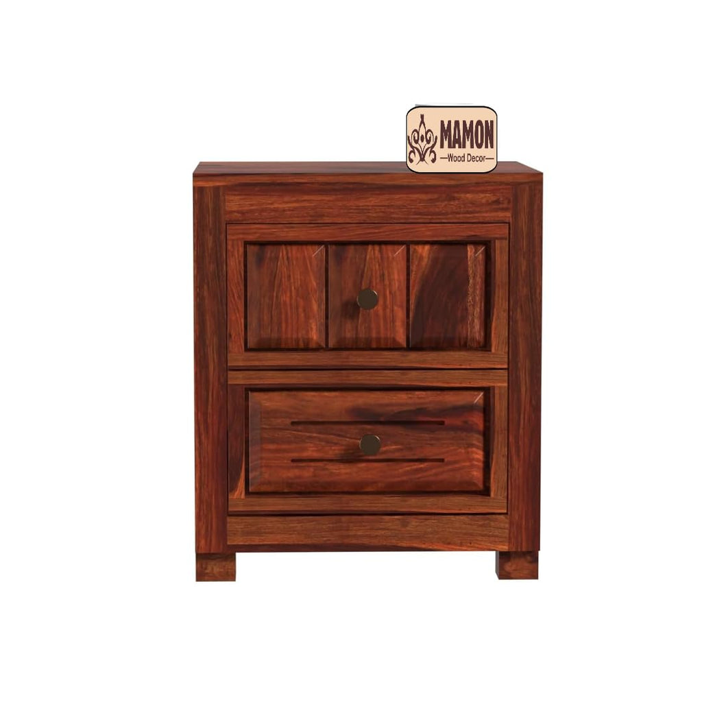 Mamon Wood Decor Sheesham Wood Bedside Table – Design 12