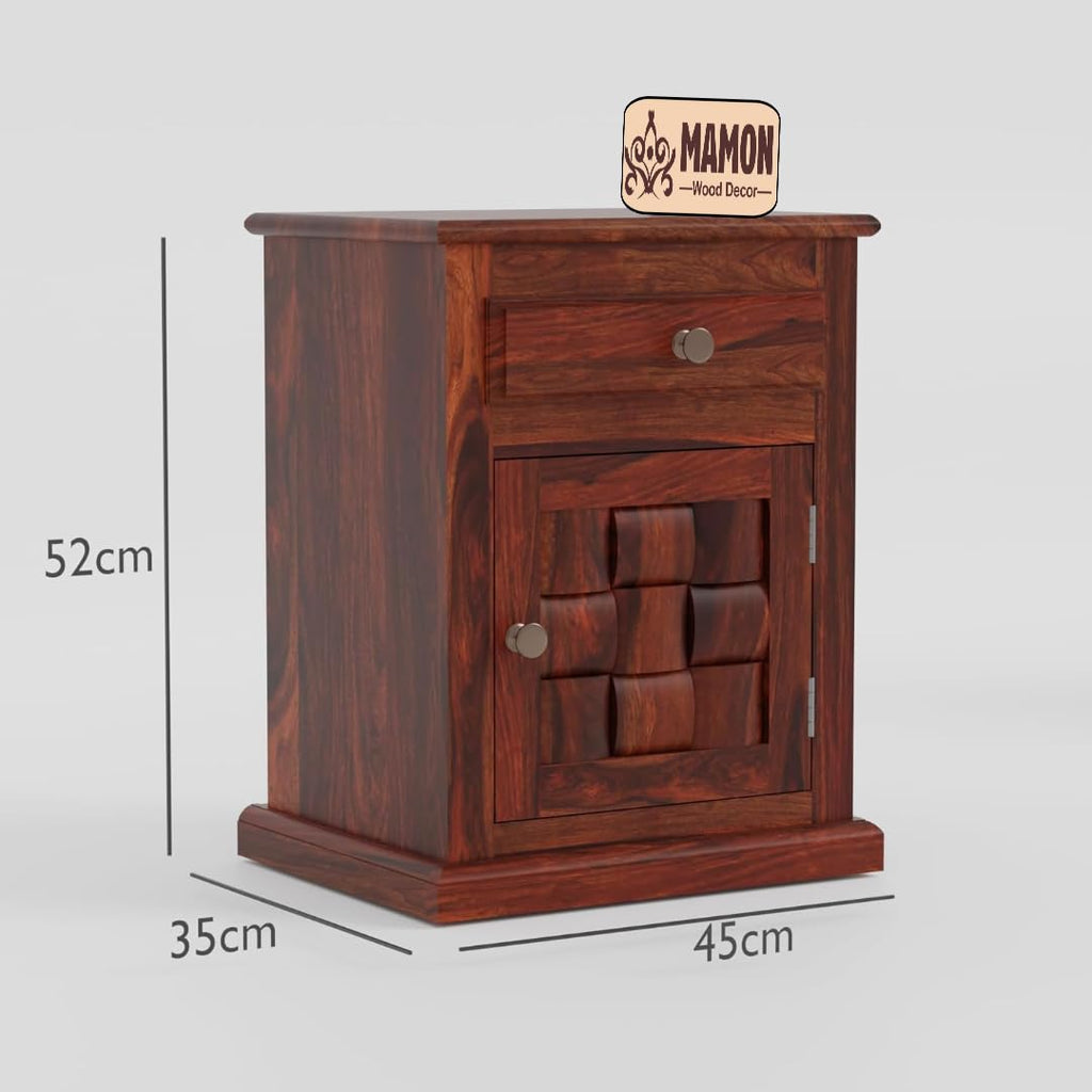 Mamon Wood Decor Sheesham Wood Bedside Table – Design 10