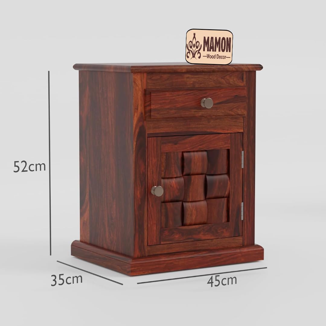 Mamon Wood Decor Sheesham Wood Bedside Table – Design 10
