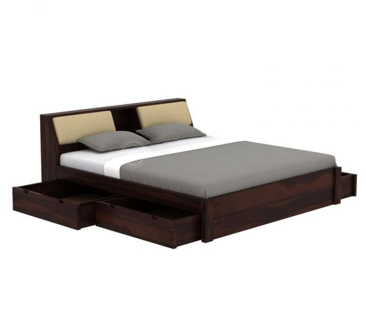 Dark Walnut | Ambica Woodmart Sheesham wood bed, dark walnut, photo 21