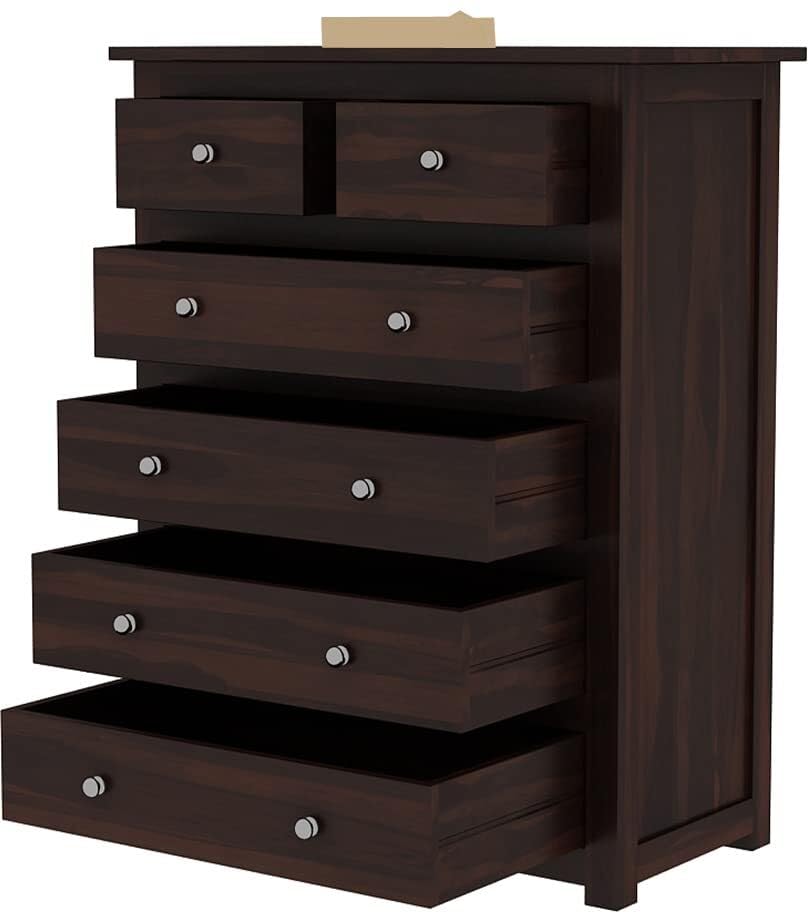 Dark Walnut | Ambica Woodmart Sheesham wood chest of drawers, dark walnut, photo 8